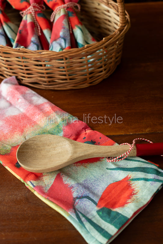 Kitchen towel with wooden ladle-2 piece-Gift set