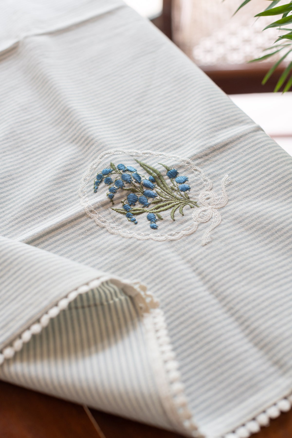 COTTON TABLE CLOTH with embroidery 36 inches-Coffee table