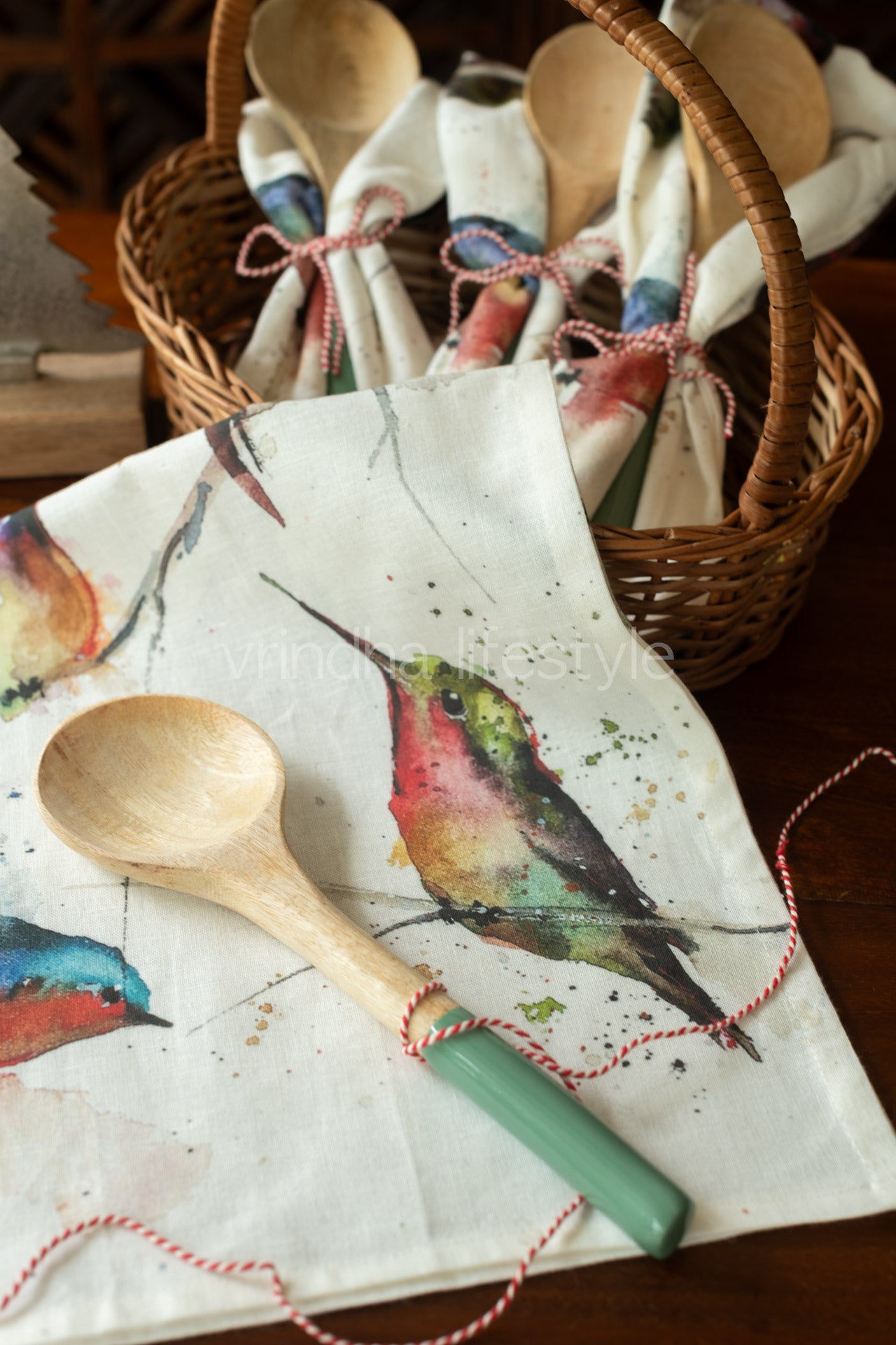 Kitchen towel with wooden ladle-2 piece-Gift set
