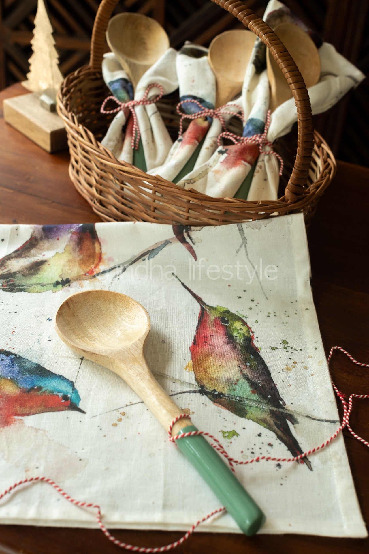 Kitchen towel with wooden ladle-2 piece-Gift set