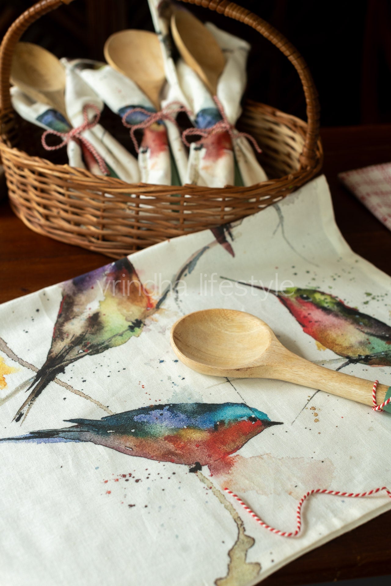 Kitchen towel with wooden ladle-2 piece-Gift set