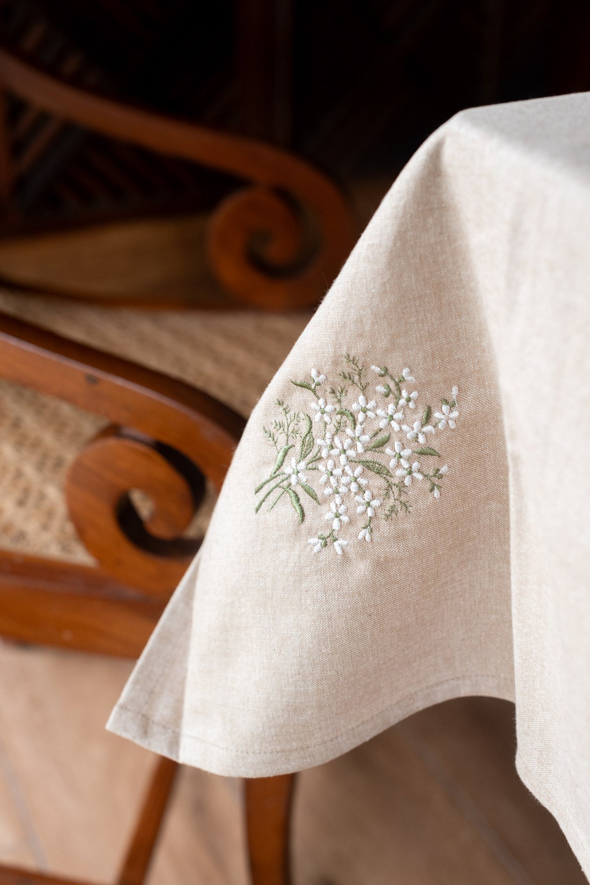 COFFEE TABLE CLOTH with embroidery -42x42 inches