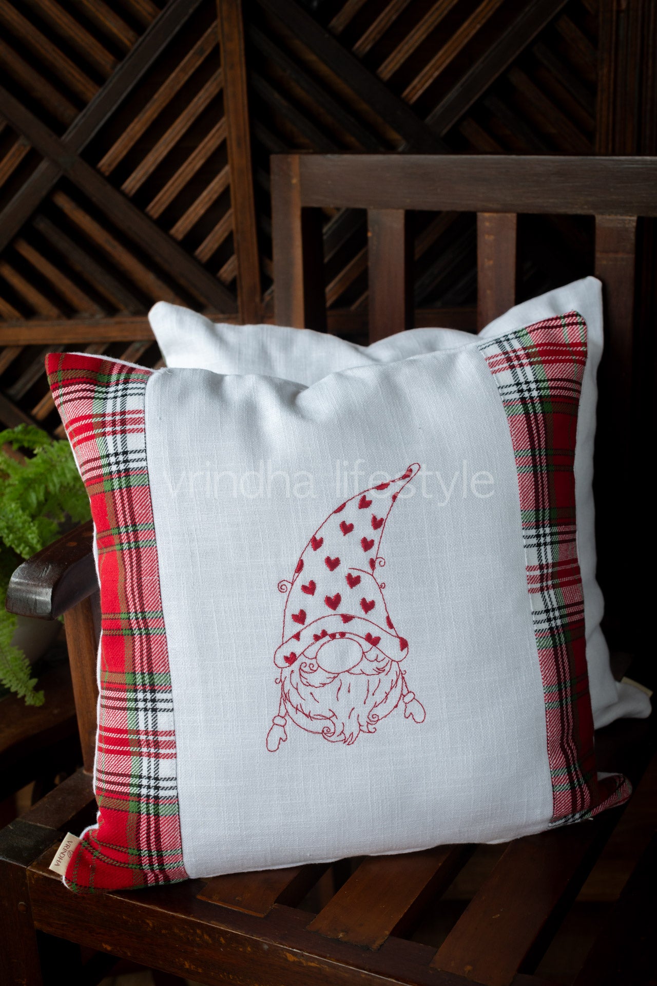 Cotton cushion cover with  embroidery -Single unit- 16x16 -customisable