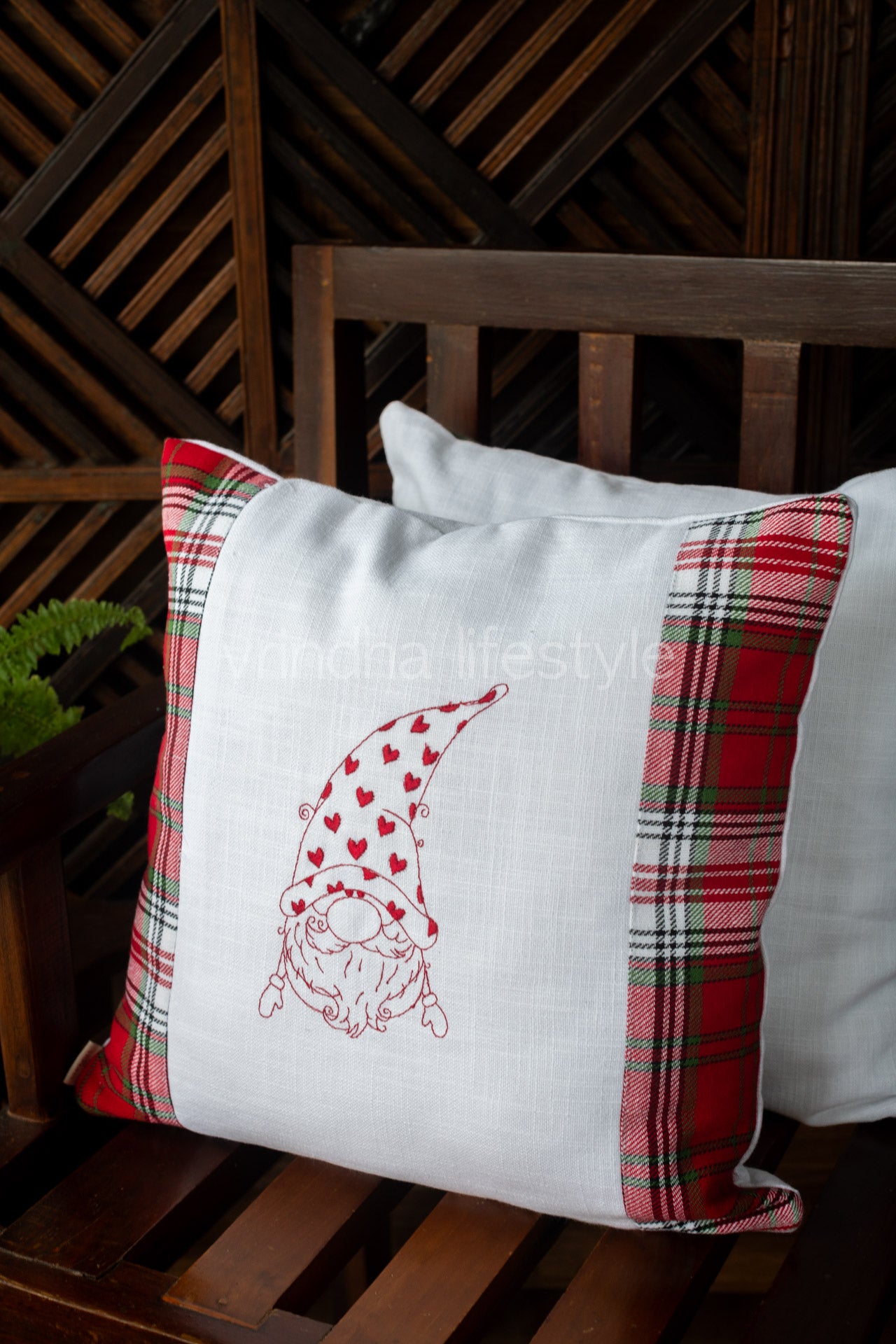 Cotton cushion cover with  embroidery -Single unit- 16x16 -customisable