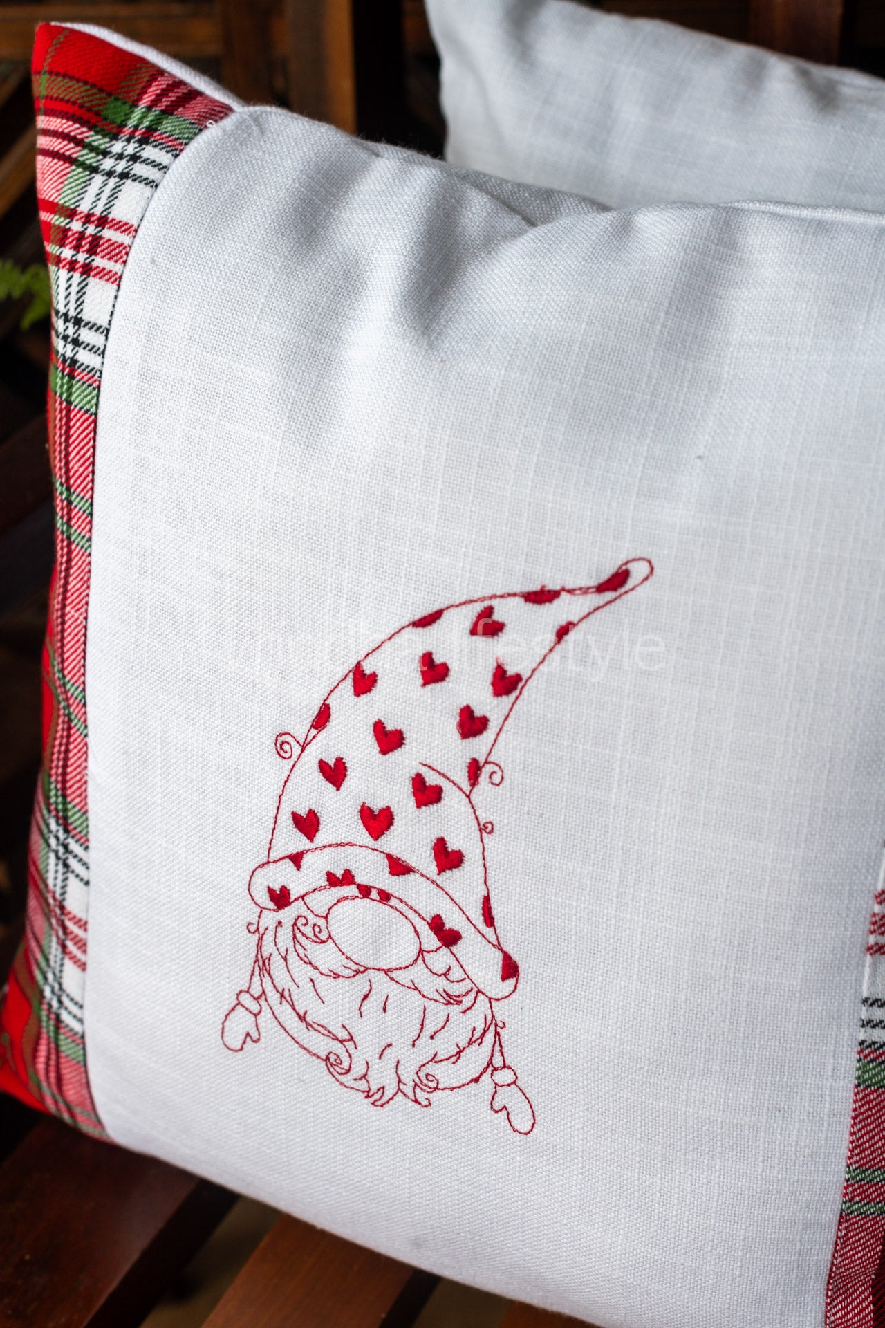 Cotton cushion cover with  embroidery -Single unit- 16x16 -customisable