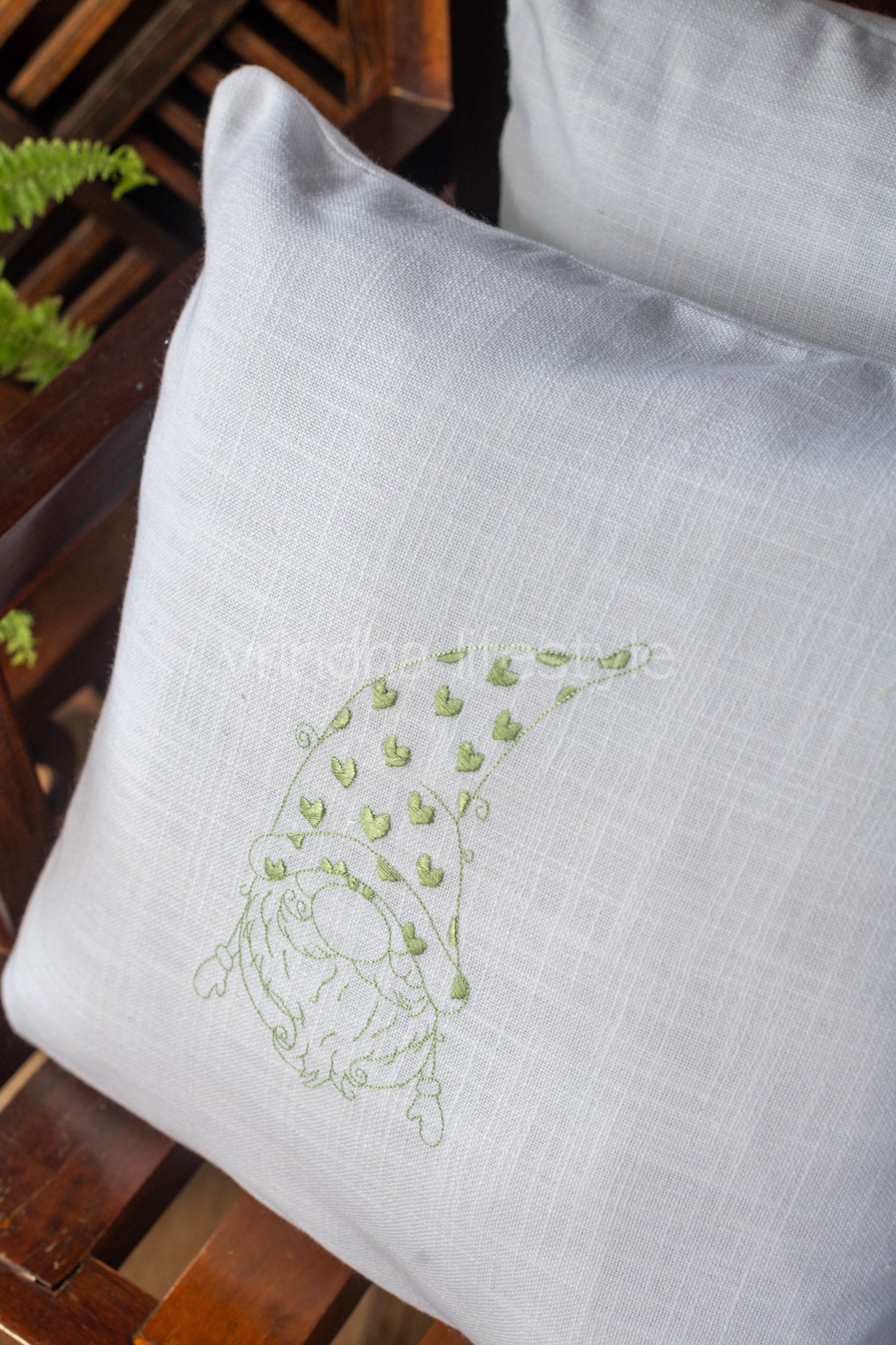 Cotton cushion cover with embroidery -Single unit- 16x16 -customisable