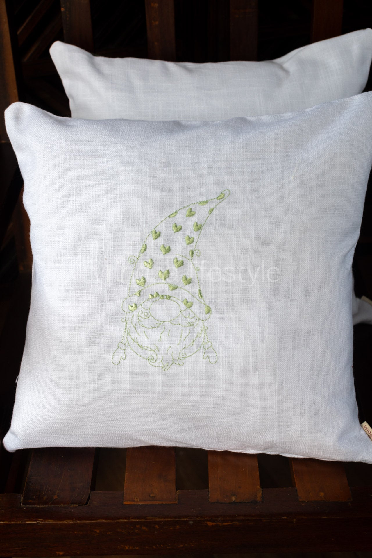 Cotton cushion cover with embroidery -Single unit- 16x16 -customisable