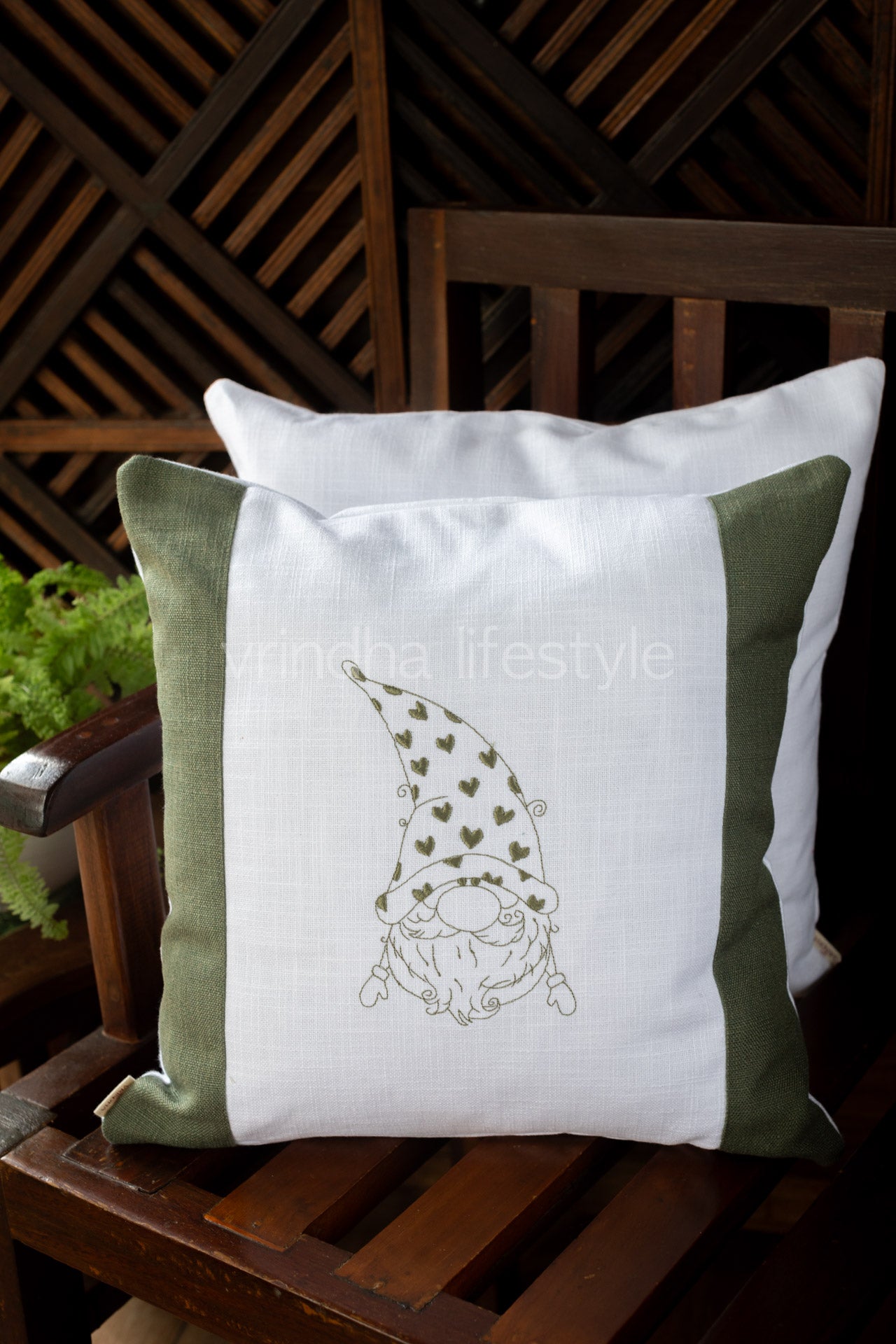 Cotton cushion cover with embroidery -Single unit- 16x16 -customisable