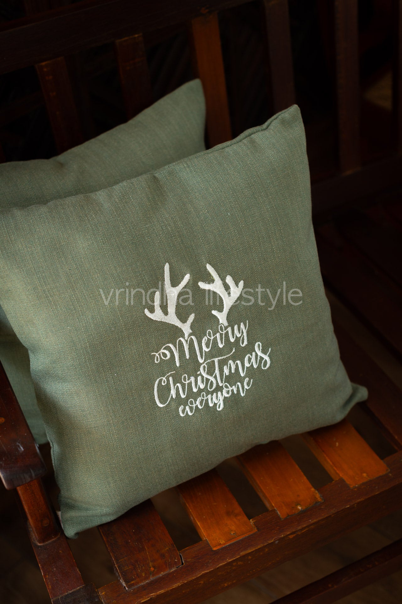 Jute Cotton cushion cover with embroidery -Single unit- 16x16 inches( Customisable)