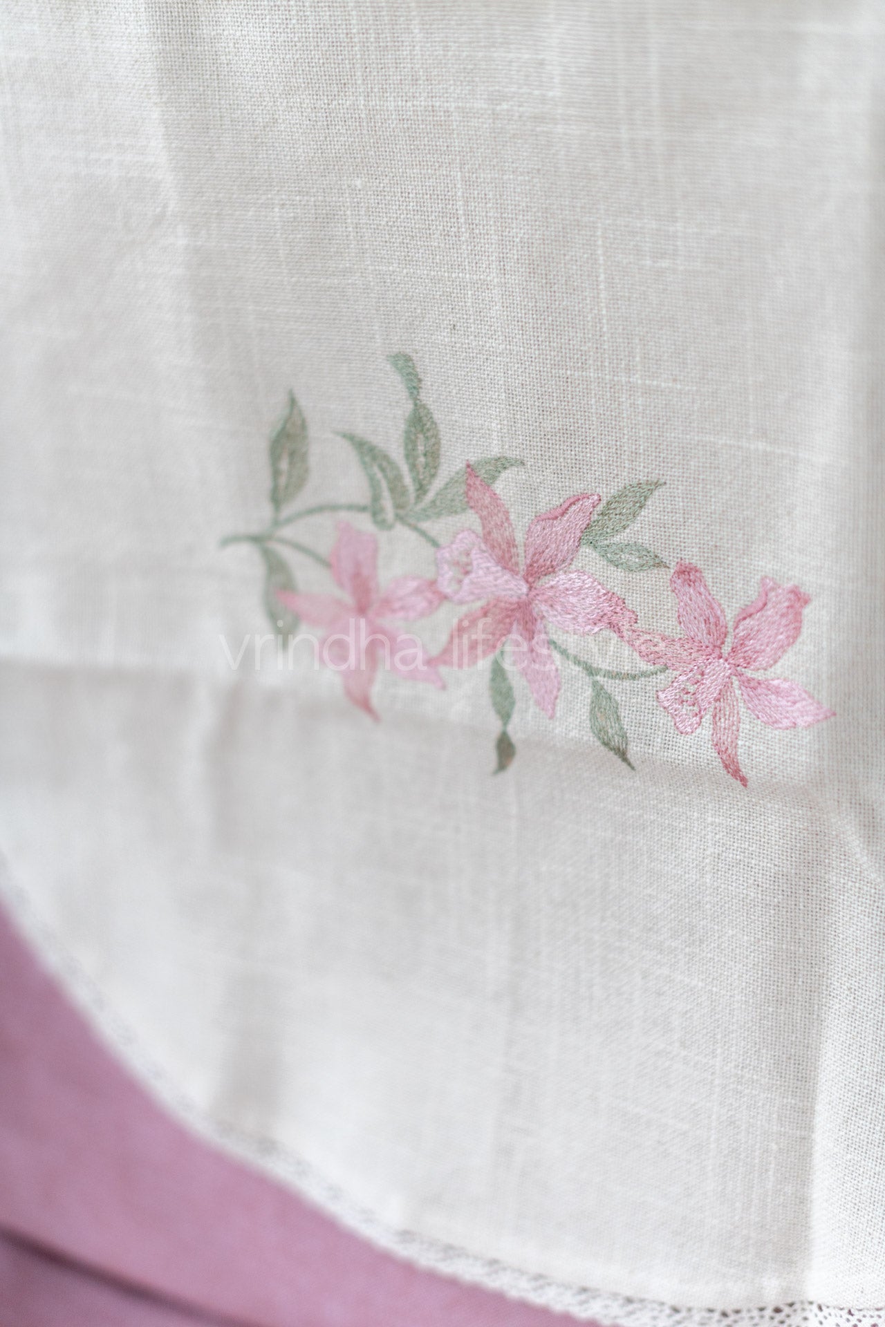 SOFA BACK COVER-with embroidery and lace detailing -Set of 5