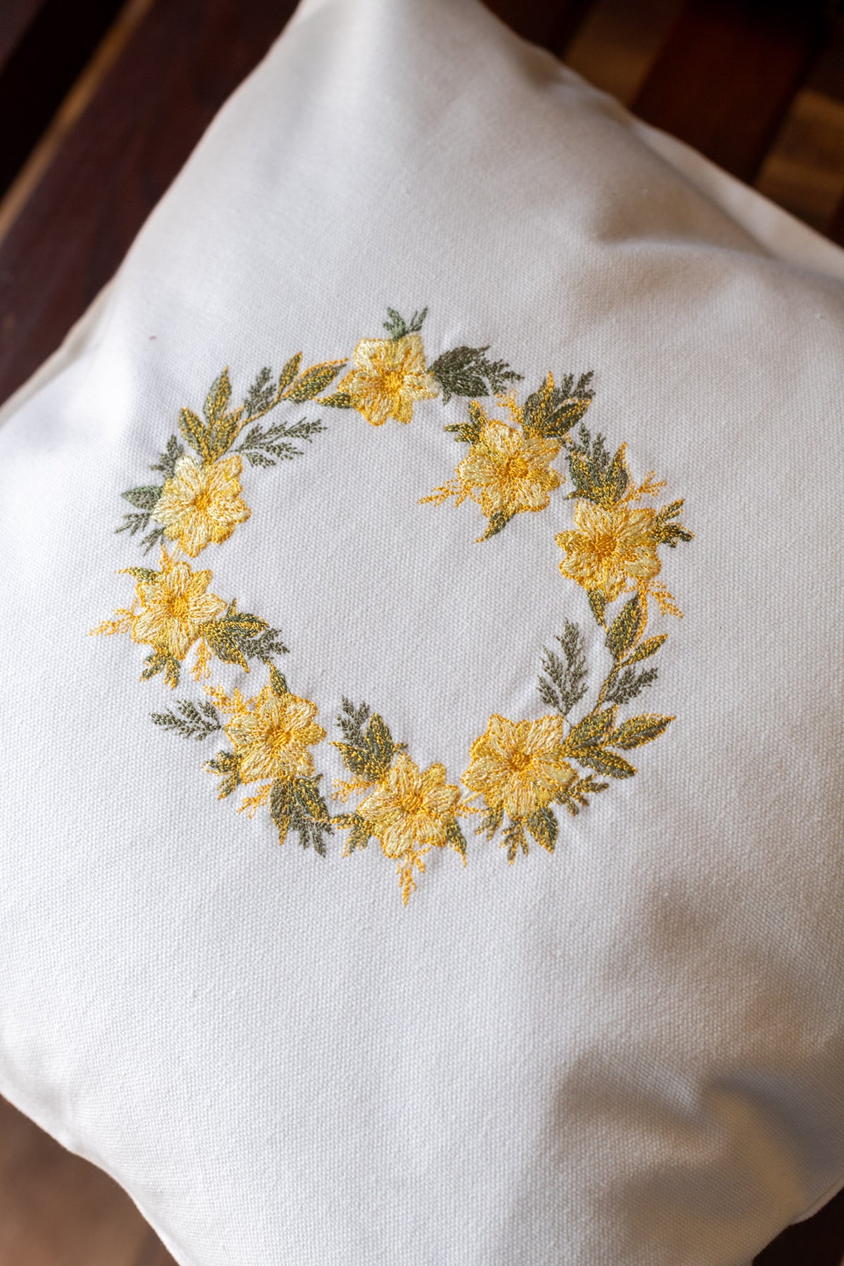 Cotton cushion cover with embroidery -Single unit- 16x16 inches-customisable