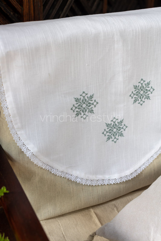 SOFA BACK COVER-with embroidery and lace detailing -Set of 5