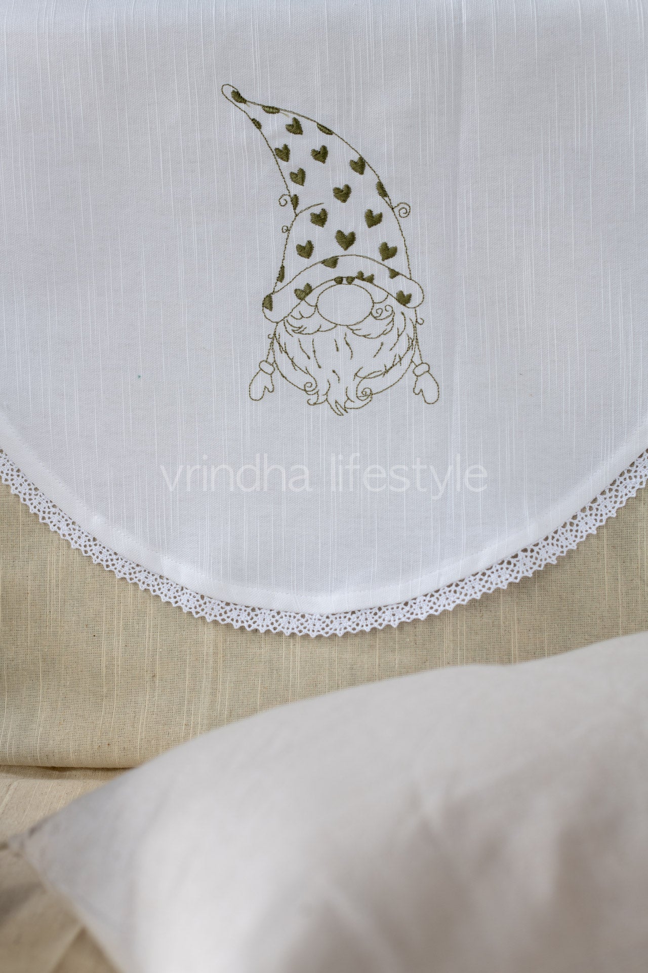 SOFA BACK COVER-with embroidery and lace detailing -Set of 5