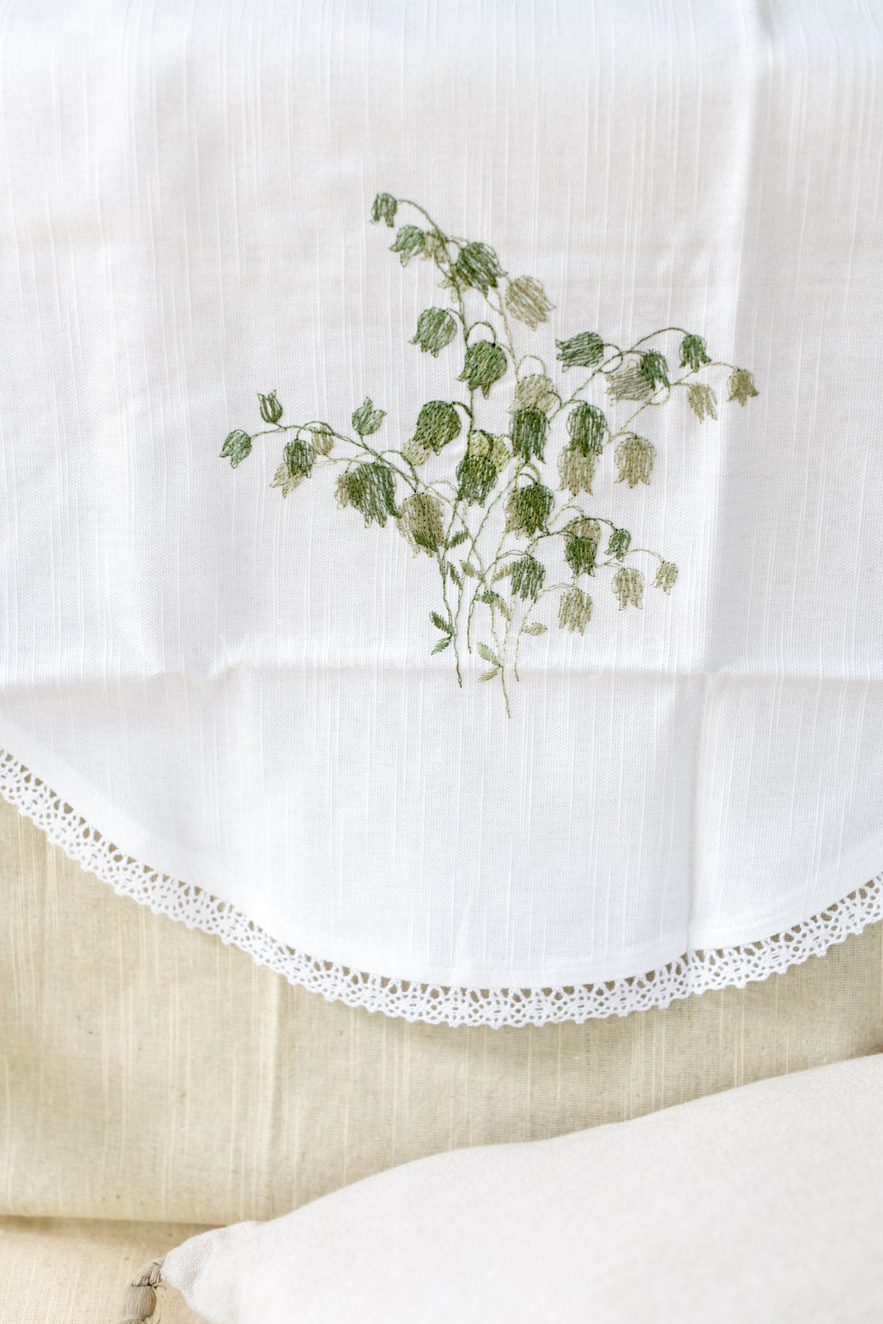 SOFA BACK COVER-with embroidery and lace detailing -Set of 5