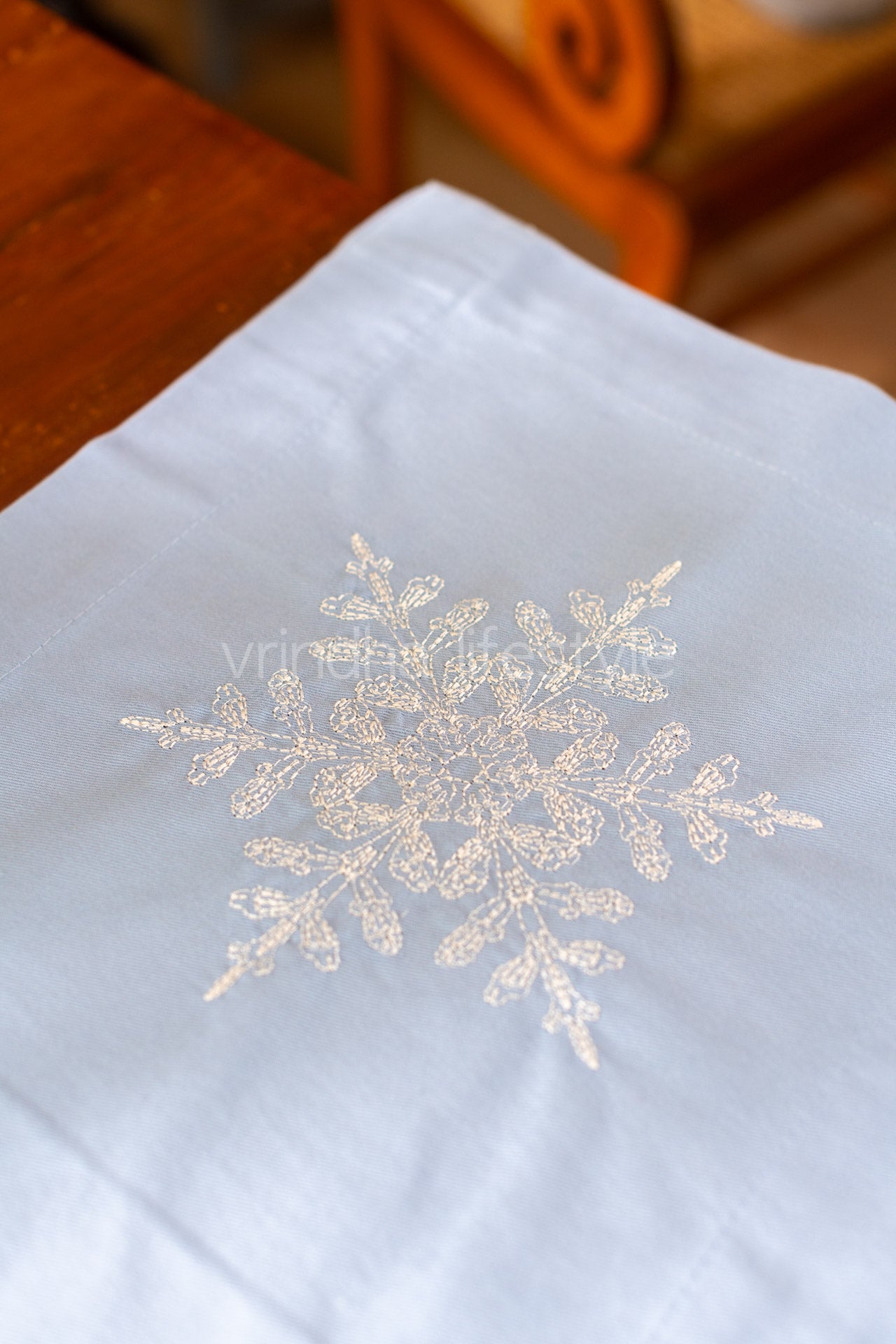 Cotton  runner with embroidery - 14x54inches