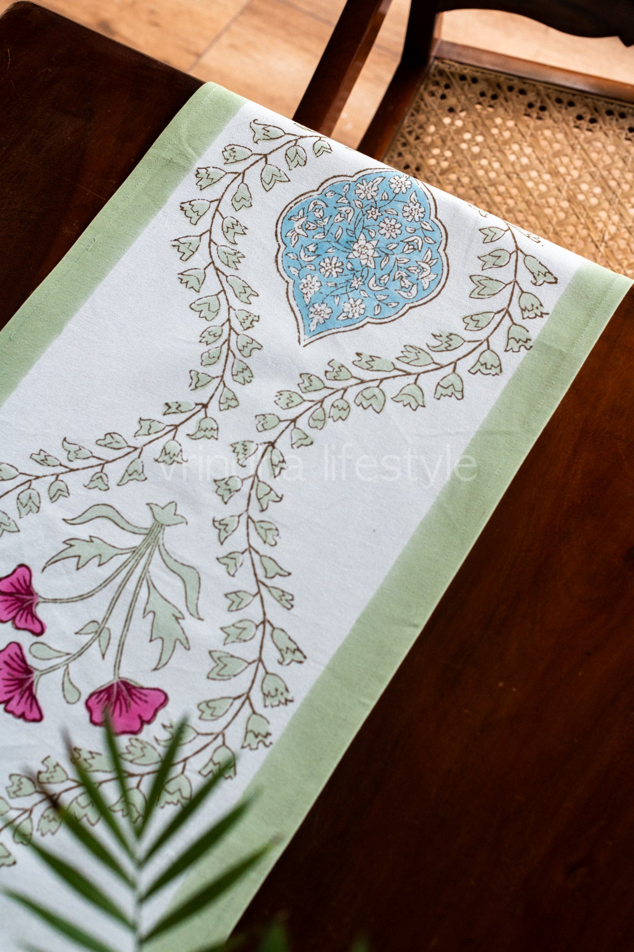 HANDBLOCK PRINTED TABLE RUNNER(13 x 72 inches)