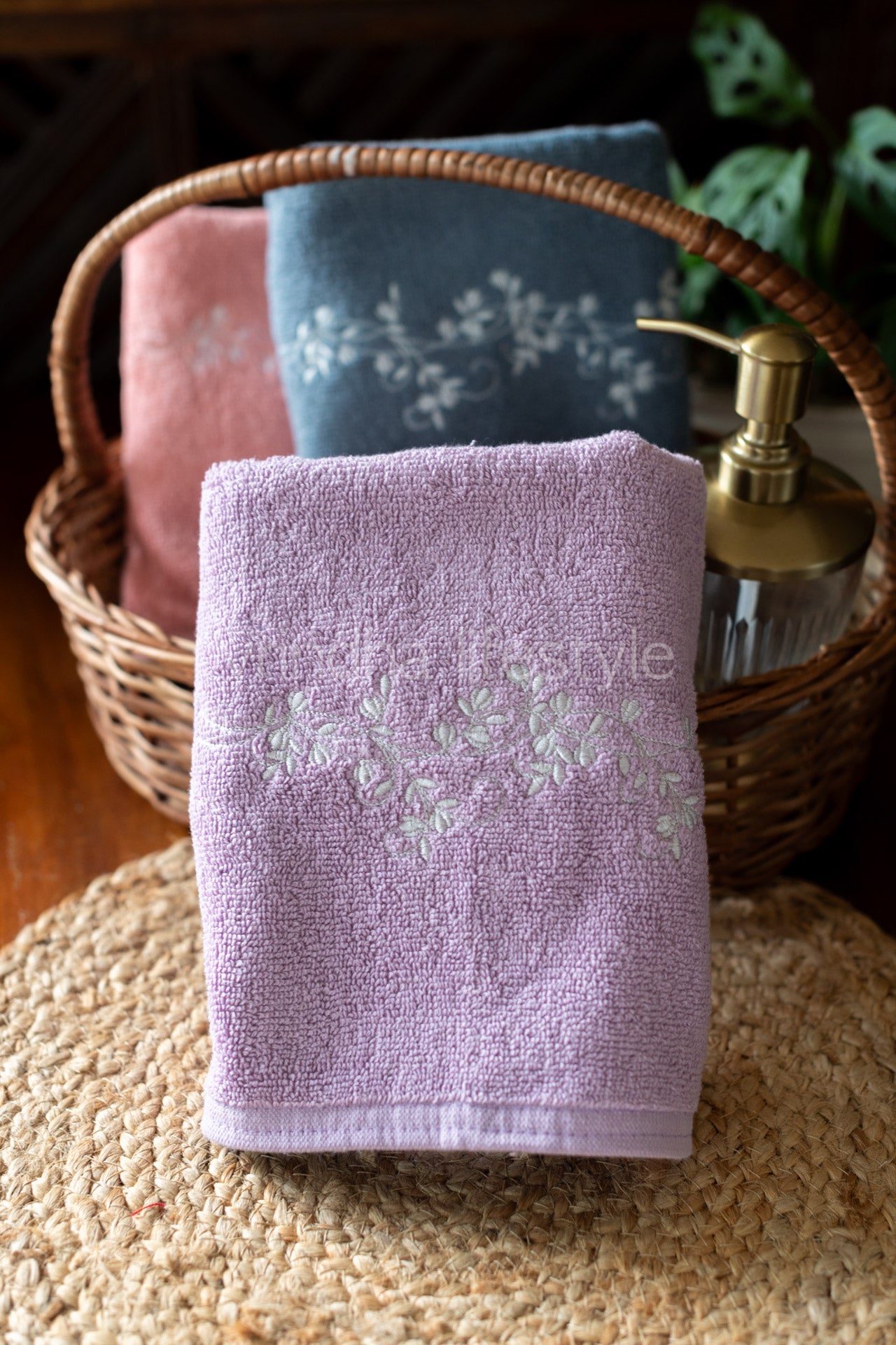 SOFT HAND TOWEL with embroidery -17x26 inches( single unit)