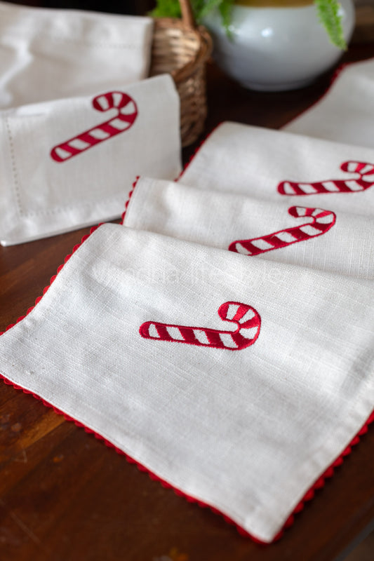 Cotton runner with embroidery and lace detailing - 11x23inches-customisable