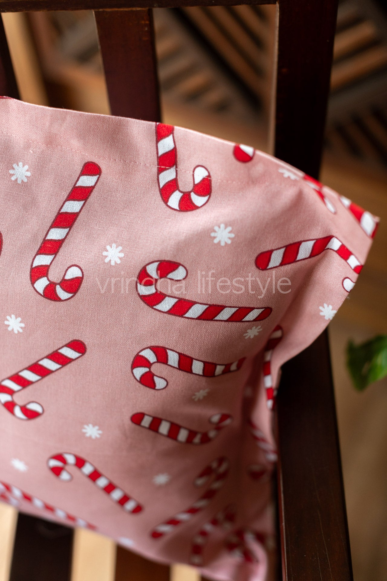 Printed cotton cushion cover with flap opening -16 inches