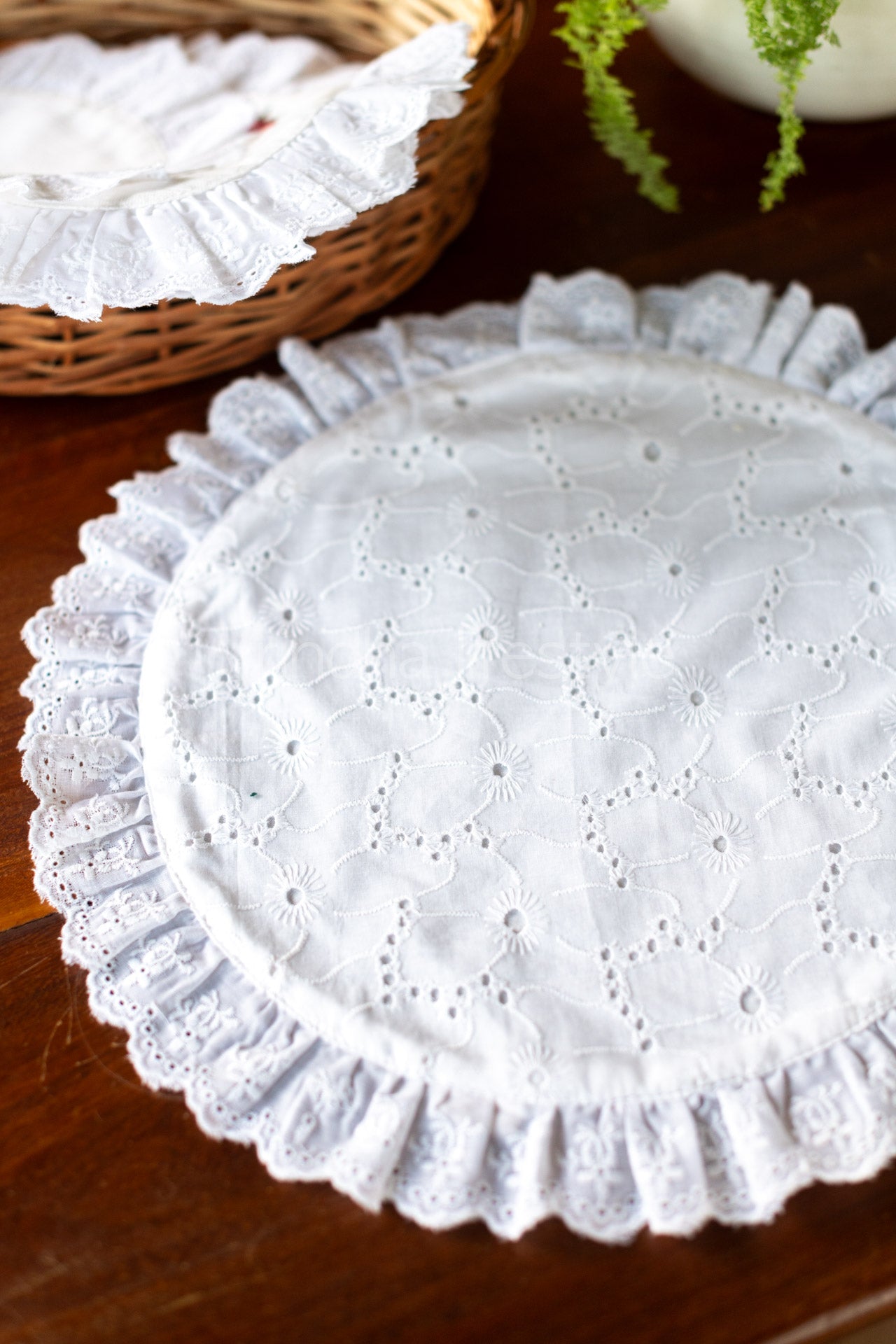 HAKOBA COTTON PLACEMAT with frill -16 inches-SINGLE UNIT