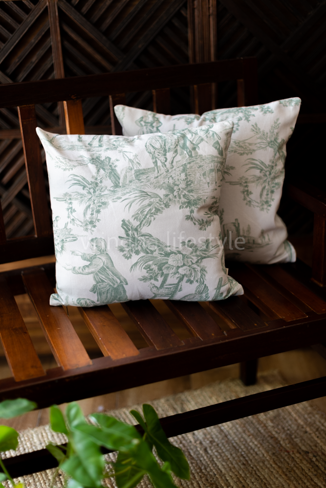 FRENCH TOILE CUSHION COVER-16" x 16" (Set of 2)