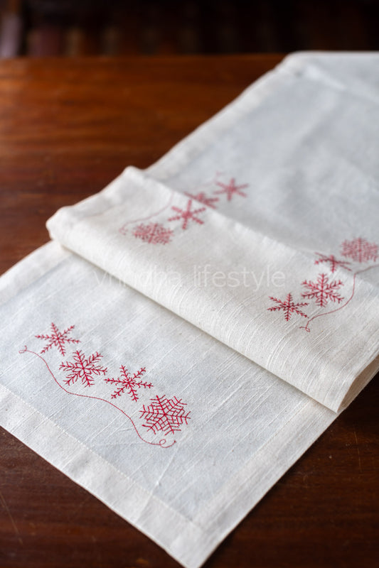 Cotton runner with embroidery - 12x42 inches-customisable