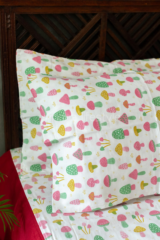 COTTON PRINTED BEDSHEET WITH PLAIN BORDER-King size