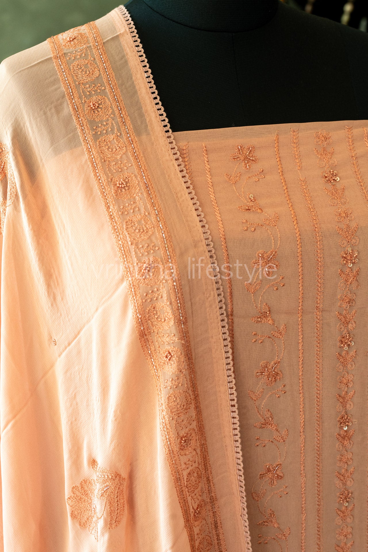 Georgette salwar material with embroidery