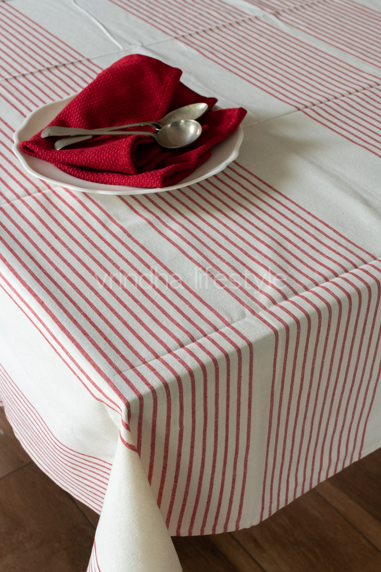 COTTON TABLE CLOTH -handloom stripes- 6/8 Seater-Customisable