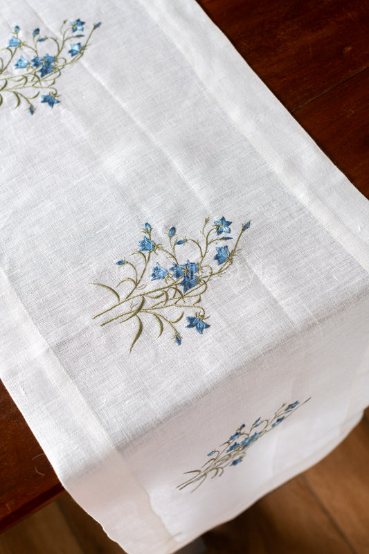 Pure Linen table runner with embroidery- 15x48 inches-customisable