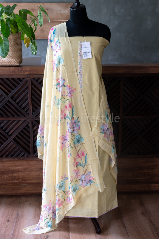 PREMIUM COTTON  SALWAR MATERIAL with pure chiffon dupatta