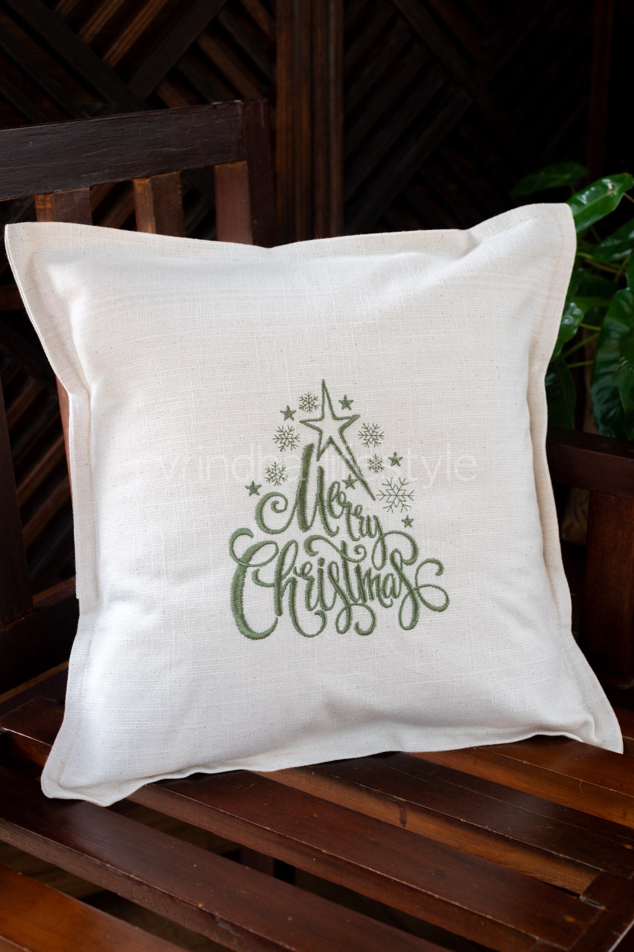 Cotton cushion cover with embroidery ,with flap opening-Single unit- 16x16 inches-customisable
