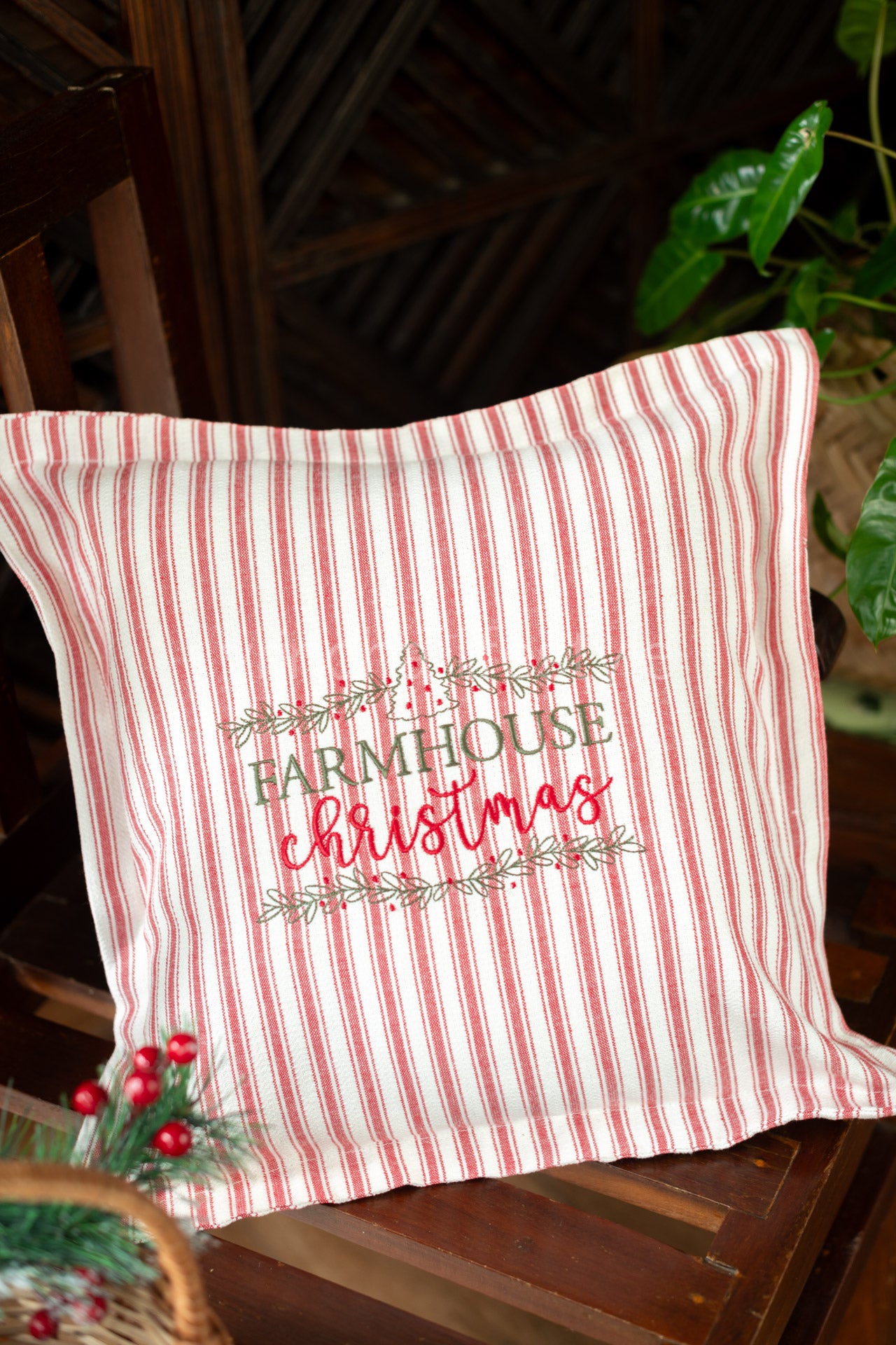 Cotton cushion cover with embroidery -Single unit- 16x16 inches-customisable