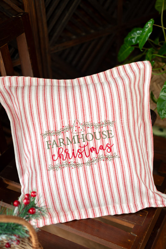 Cotton cushion cover with embroidery -Single unit- 16x16 inches-customisable