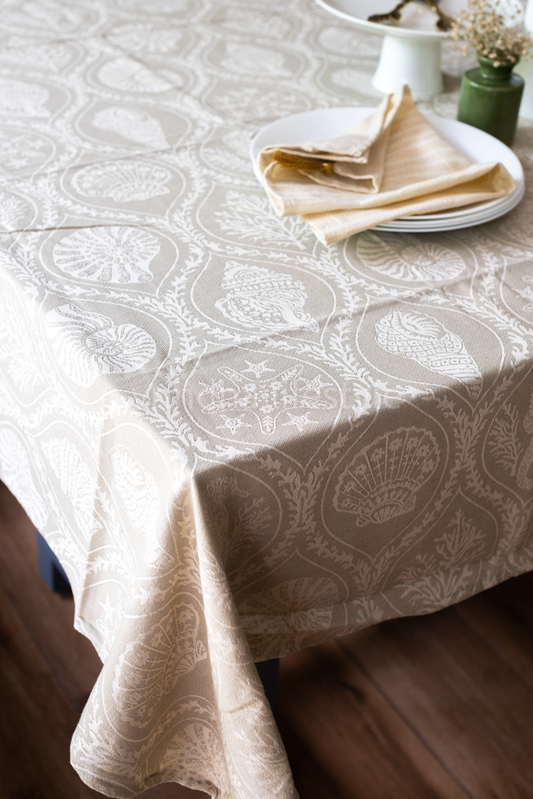 JAQUARD COTTON TABLE CLOTH-6 seater