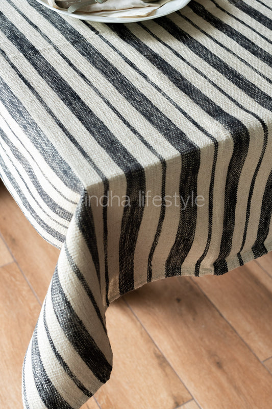 WOVEN JUTE COTTON TABLE CLOTH -6/8 seater