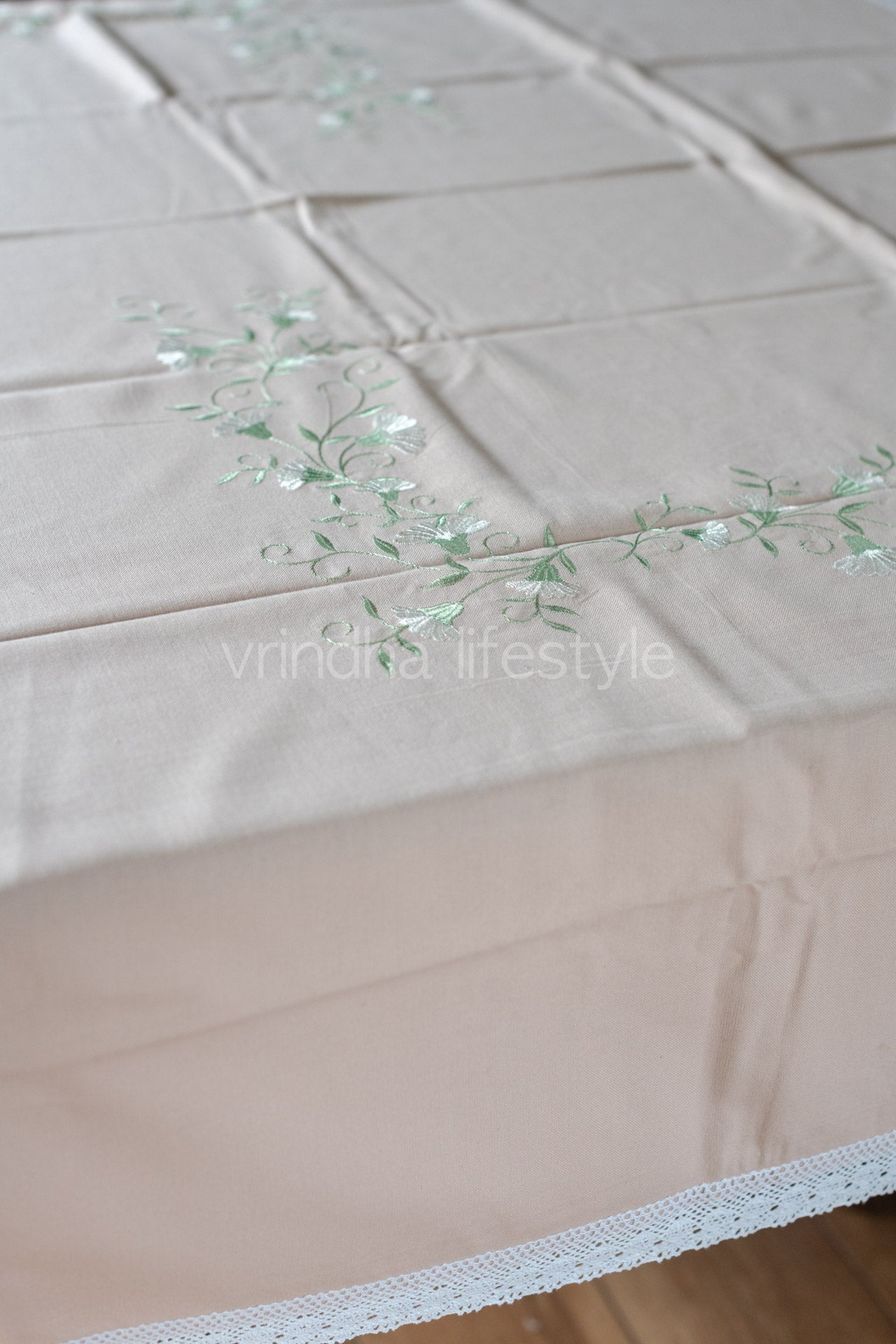 COTTON TABLE CLOTH with embroidery -4/6 seater