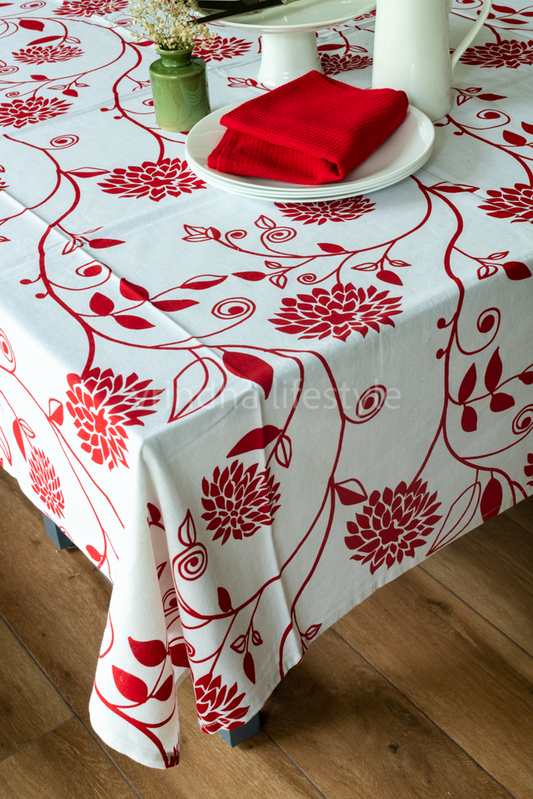 PRINTED COTTON TABLE CLOTH -4/6 seater