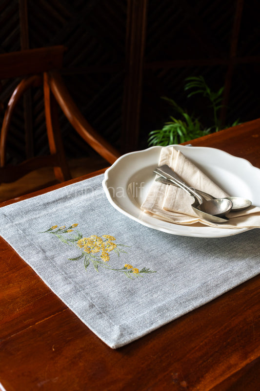 Embroidered place mat-set of 2