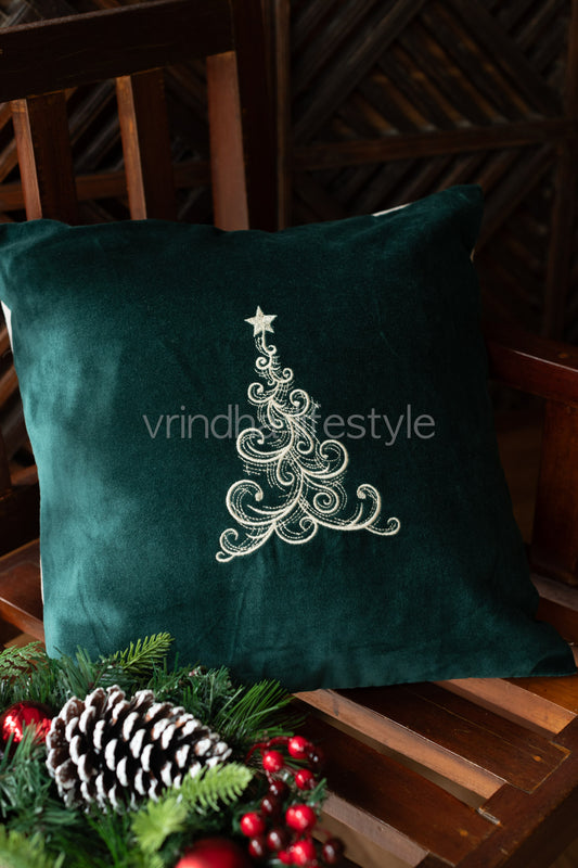 Velvet cushion cover with embroidery-customisable