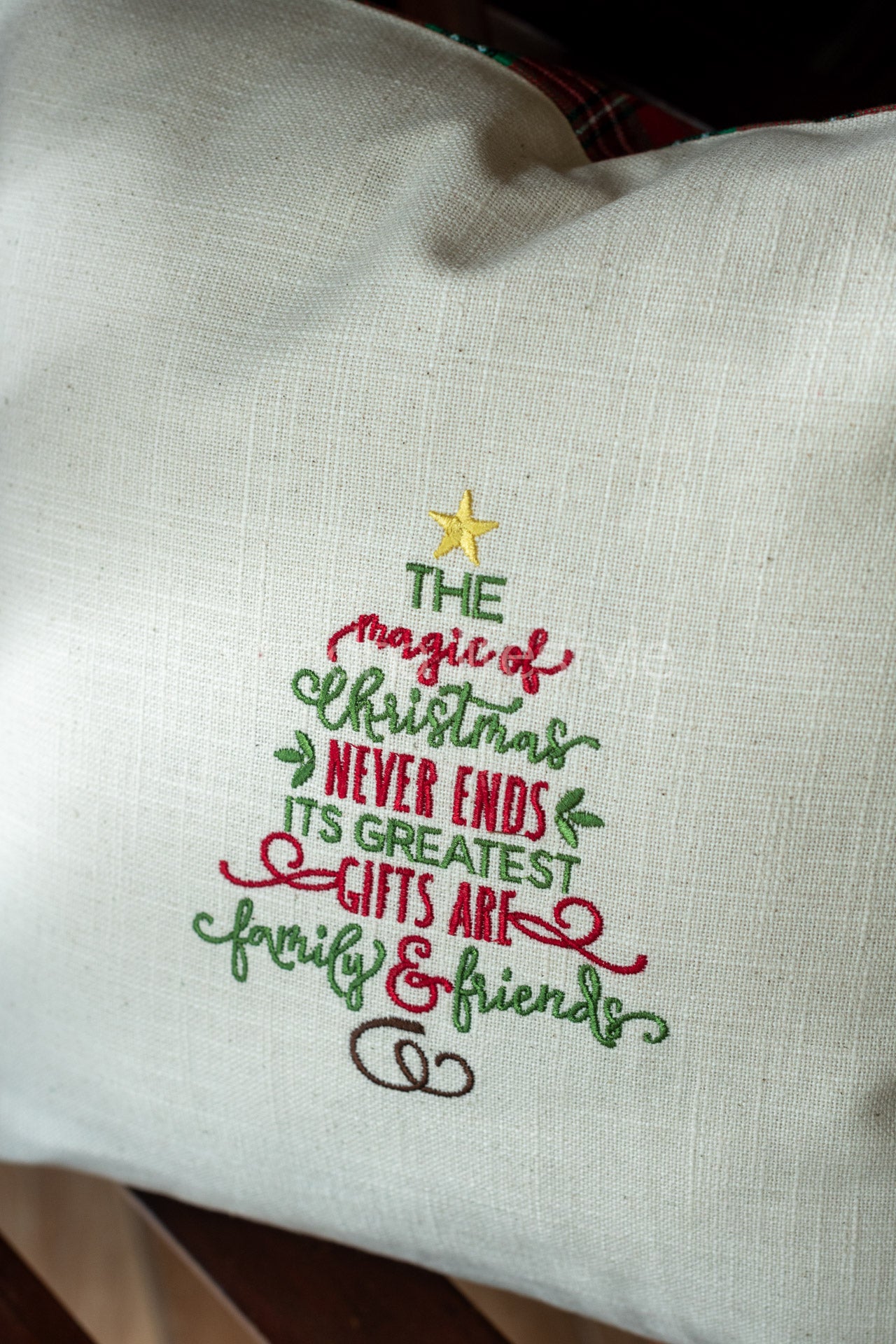 Cotton cushion cover with embroidery -Single unit- 16x16 -customisable