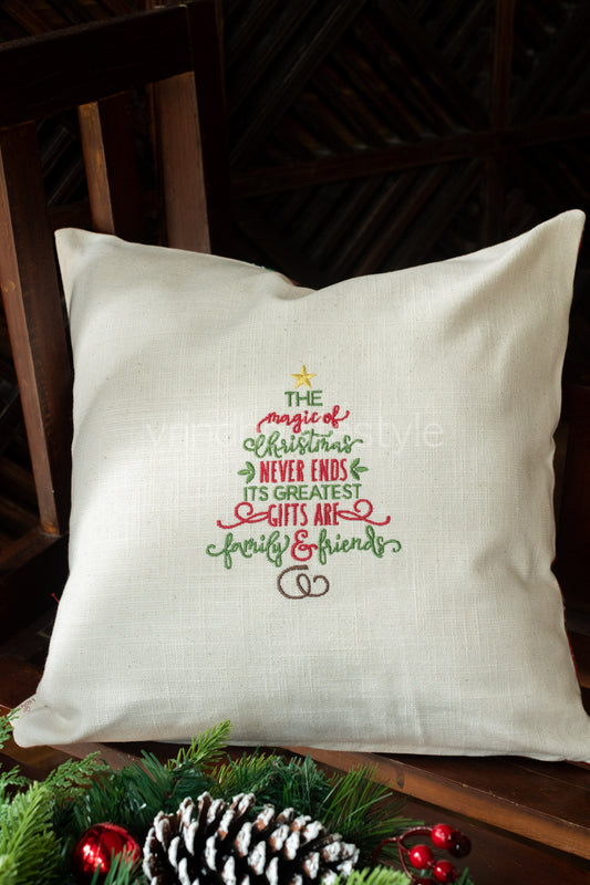 Cotton cushion cover with embroidery -Single unit- 16x16 -customisable