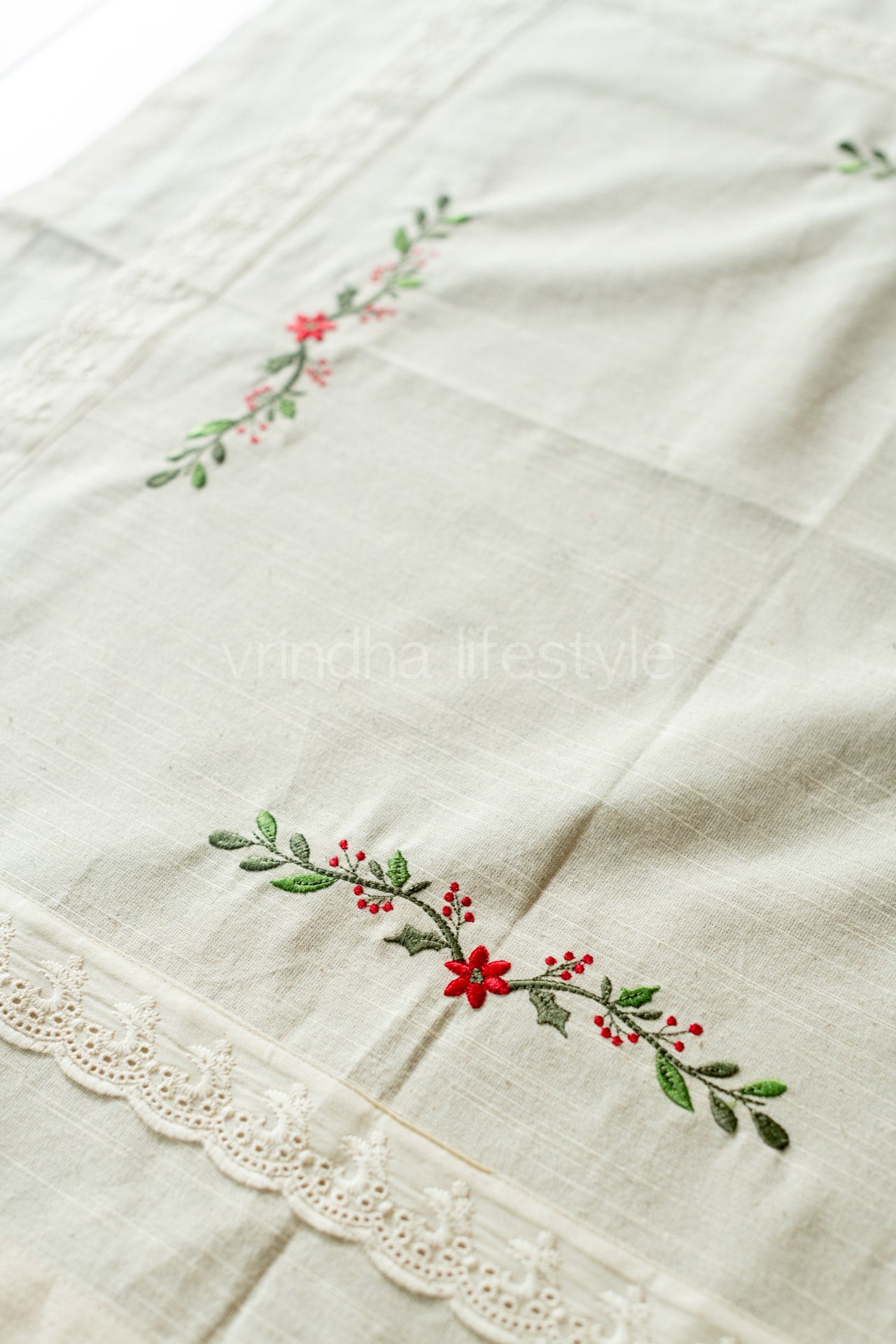 COFFEE TABLE CLOTH with cross stitch embroidery -29x29 inches-customisable