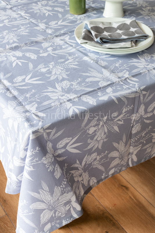 COTTON FLORAL TABLE CLOTH-6/8 seater