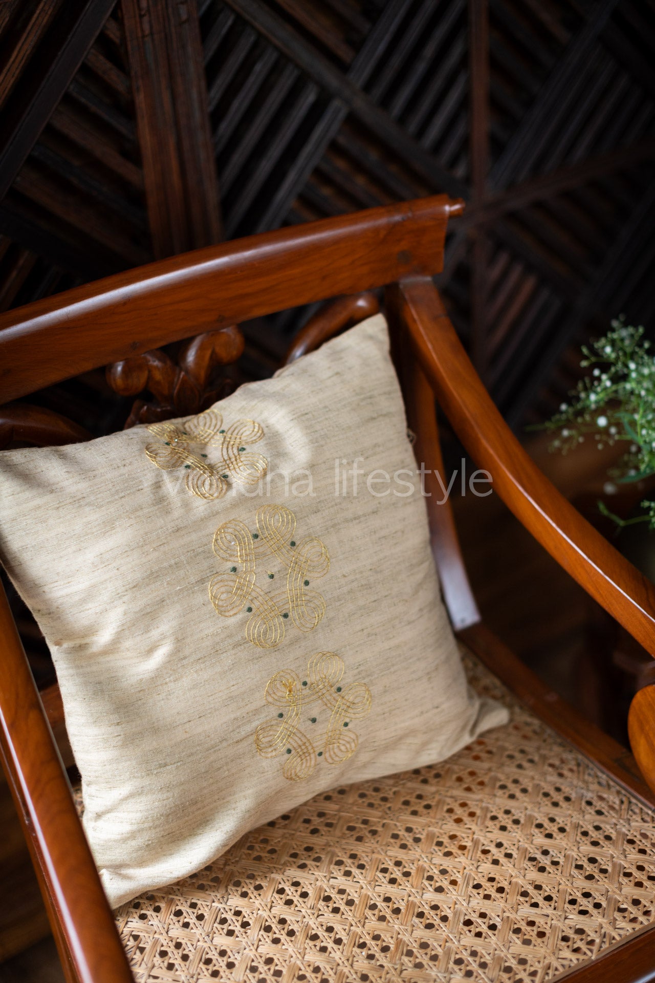 SEMI JUTE SILK CUSHION COVERS with embroidery -Single Unit-Customisable