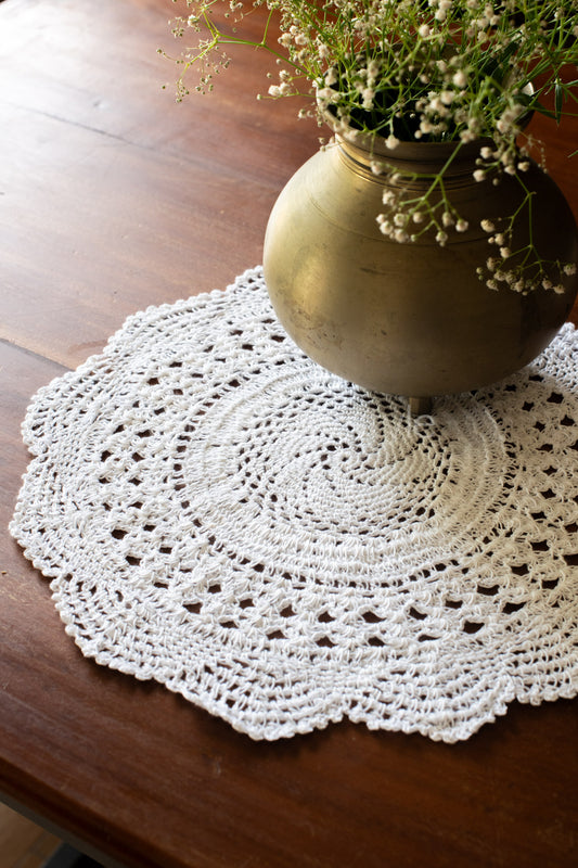 Crochet Doilies-white-12 inches-set of 2