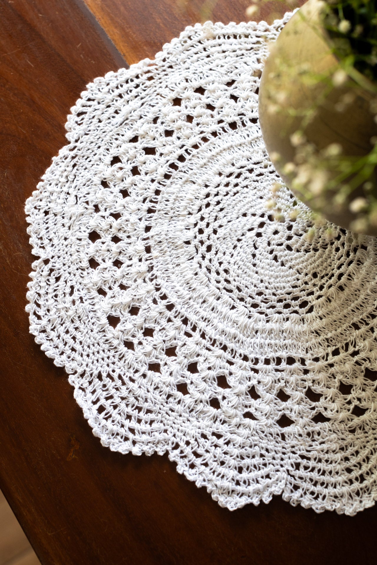 Crochet Doilies-white-12 inches-set of 2