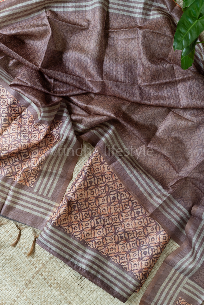 PRINTED SEMI SILK SALWAR MATERIAL -Top and dupatta only