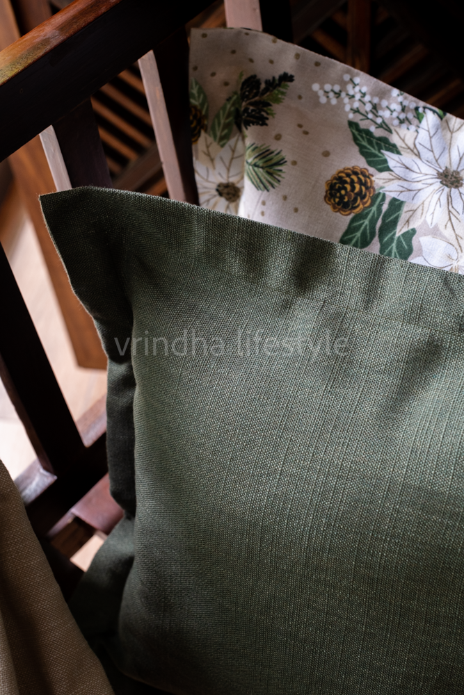 JUTE COTTON CUSHION COVERS,with flap opening-Single unit