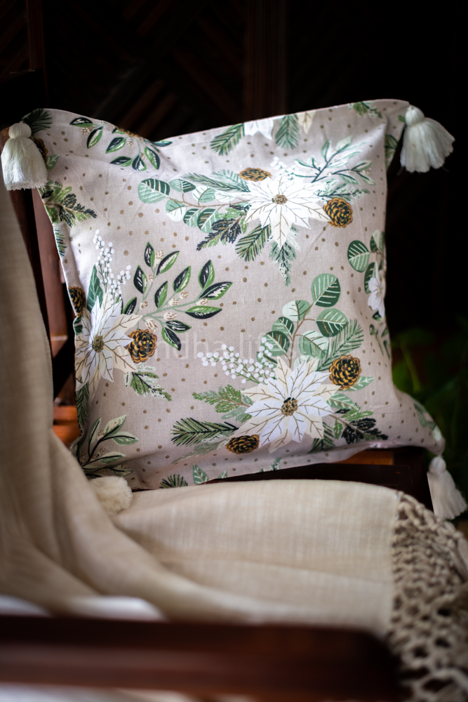 PRINTED COTTON CUSHION COVERS with tassels-Single Unit